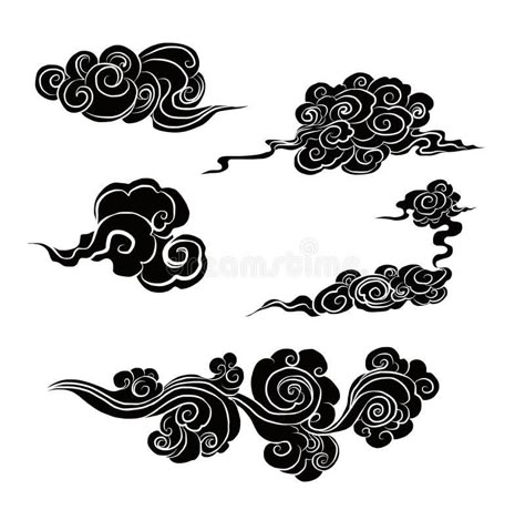 Japanese Cloud Tattoo Design, Japanese Cloud Tattoo, Japanese Clouds, Cloud Tattoos, Biomech Tattoo, Cloud Tattoo Design, Chest Tattoo Drawings, Clouds Tattoo, Art Clouds