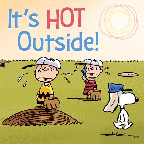 It's Hot Outside! Charlie Brown Cartoon, Brown Cartoon, Charlie Brown Quotes, Hot Outside, Snoopy Images, Peanuts Cartoon, Snoopy Quotes, Snoopy Pictures, Snoop Dog