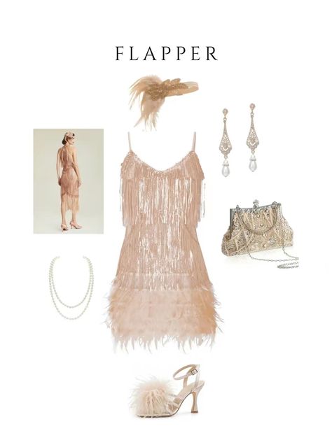 Daisy Costume Great Gatsby, Great Gatsby Costume Women, Flapper Halloween Costumes Couple, White Flapper Costume, Gatsby And Daisy Costume, The Great Gatsby Halloween Costumes, The Great Gatsby Aesthetic Outfits, Flapper Costume College, Halloween Costume Collage