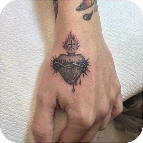 Sacred Heart tattoo More Heart Of Jesus Tattoo, Sacred Heart Of Jesus Tattoo, Hart Tattoo, Sacred Heart Tattoo, Sacred Tattoo, Sacred Heart Tattoos, Christ Tattoo, Jesus Tattoo, Inspiration Tattoos