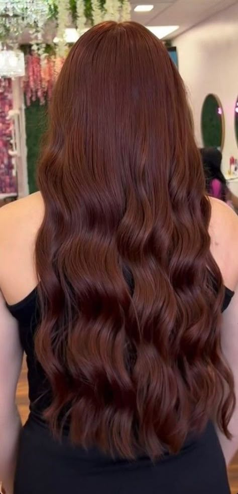 Red Chocolate Brown Hair Color, Pink Skin Hair Color, Hair Ideas For Tan Skin Tones, Dark Golden Auburn Hair, Dark Chocolate Brown Hair With Caramel Highlights, Red Hot Cinnamon Hair, Red Hair With Babylights, Mahagoni Hair Color, Dark Ginger Hair Color