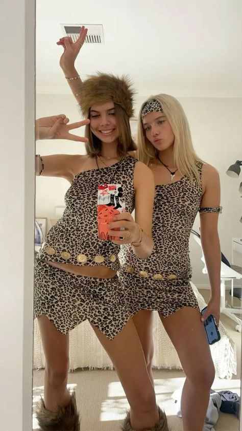 50+ Spooktastic College Halloween Costume Ideas - HubPages Cave Costume Woman, Hoco After Party Costumes, Cavewoman Costume College, Cave Women Costumes, Caveman Couple Costume, 2024 Halloween Costumes College, Duo Halloween Costumes Hot Bff, Post Grad Halloween Costumes, Cave Woman Outfit