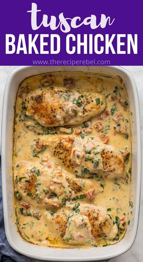 Baked Tuscan Chicken, Chicken Casseroles, Chicken Baked, Chicken Breast Recipes Baked, Chicken Breast Recipes Easy, Keto Casserole, Baked Dinner, Dinner Plans, Tuscan Chicken