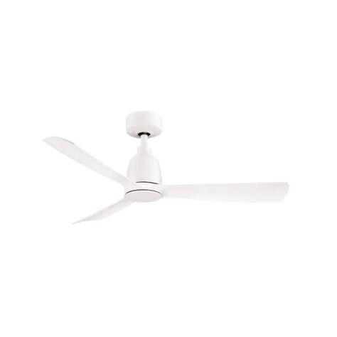 Fanimation Kute 44-in Matte White Indoor/Outdoor Smart Ceiling Fan with Remote (3-Blade) in the Ceiling Fans department at Lowes.com Simple Ceiling Fan, Fanimation Ceiling Fan, Ceiling Fan Motor, Propeller Ceiling Fan, Brushed Nickel Ceiling Fan, Ceiling Fans Without Lights, Ceiling Fan Light Kit, White Ceiling Fan, Outdoor Fan