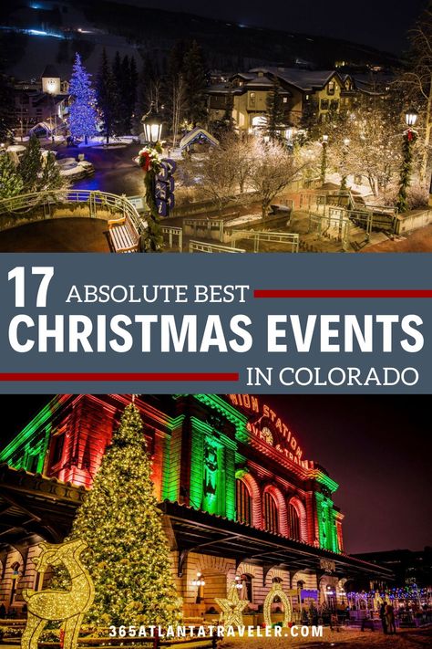 The great state of Colorado has a wealth of activities that make celebrating Christmas fun and exciting. Different parts of the state offer a variety of events, from the Mile High City to the majestic Rocky Mountains. Ready to celebrate Christmas Colorado style? Here are 17 great ways to celebrate the holidays in Colorado. Estes Park Colorado Christmas, Christmas In Colorado Springs, Colorado At Christmas, Colorado Springs Christmas, Winter Park Colorado Christmas, Christmas In Denver, Georgetown Colorado Christmas, Colorado Christmas Vacation, Breckenridge Colorado Christmas