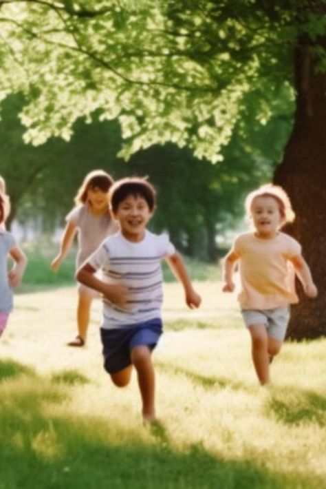 Witness the boundless joy of childhood on full display! Immerse yourself in the heartwarming image of a group of children running freely across a vibrant field. Let their laughter and energy ignite your spirit as they embrace the simple pleasures of life and the beauty of friendship. #ChildhoodAdventures #RunningFree #JoyfulMoments #PlayfulSpirits #YouthfulEnergy #FriendshipBonds #NatureExplorers People In Park, Child Reference, Kids Playing Outside, Reference Study, Beauty Of Friendship, Kids Exercise, Mindful Activities, Children Running, Kids Fitness