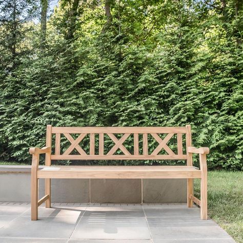 The Outdoor Furniture Company on Instagram: “The X bench is a 3 seater A Grade Teak bench that will handle the weather year round! #teakandtable #teakandtablesummerhouse #sagharbor…” Teak Shower Mat, Teak Table Outdoor, Bench Sofa, Hamptons Coastal, X Bench, Seat Bench, Teak Bench, Teak Outdoor Furniture, Table Outdoor