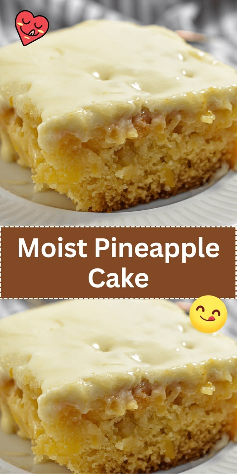 Escape to the tropics with this Moist Pineapple Cake, a light and fluffy cake infused with the sweet, tangy flavors of pineapple. Topped with a creamy frosting and a sprinkle of coconut, it's a refreshing dessert that brings a taste of paradise to any occasion. #TropicalDessert #PineappleCake #CakeLovers Do Nothing Pineapple Cake, Lemon Pineapple Coconut Cake, Pineapple Cake With Crushed Pineapple, Pineapple Condensed Milk Cake Recipe, Tropical Pineapple Paradise Pie, Yellow Cake Mix Desserts 3 Ingredients Crushed Pineapple, Quick Easy Cakes, Best Tasting Cakes, Pineapple Desserts Easy