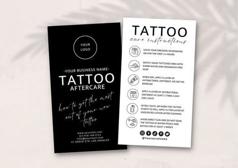 PMU Aftercare Tattoo Care Cards, Editable Tattoo Instructions Card Canva Template, Tattoo Artist|#tattoo #handtattoo #tattoos #tattooartist 1651 Tattoo Buissnes Card Ideas, Tattoo Aftercare Card, Pmu Business Card, Tattoo Business Cards Ideas, Tattoo Esthetics, Tattoo Aftercare Instructions, Stories Tattoo, Pmu Aftercare, Aftercare Tattoo