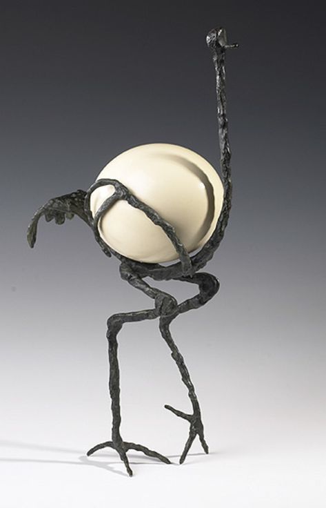 Bronze Sculpture, 1977 Ostrich Egg Art Diy, Ostrich Egg Decor, Ostrich Egg Art, Diego Giacometti, Egg Sculpture, Ostrich Farm, Eggs Decoration, Brooklyn Museum Of Art, Egg Display