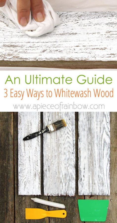 White Washing Wood Paneling, White Wash Fence, How To White Wash Wood, How To Whitewash Wood, Bleached Pinecones, Shiplap Farmhouse, Distressing Painted Wood, How To Whitewash, White Wash Stain