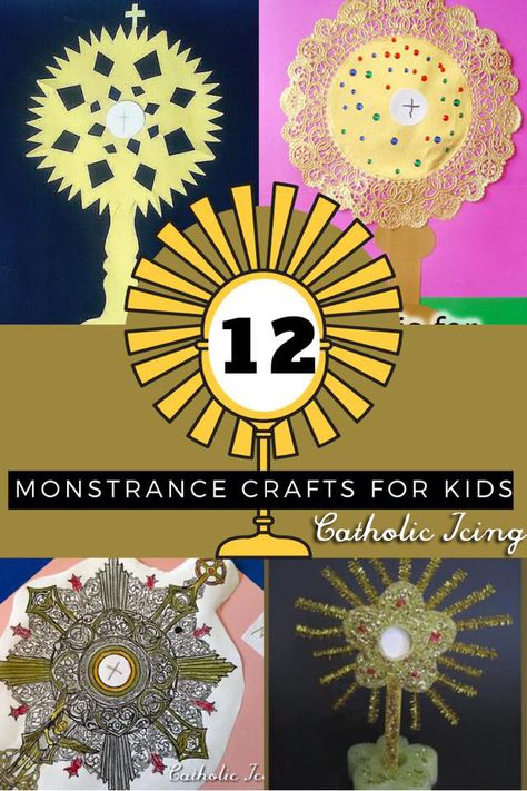 Corpus Christi Activities For Kids, Eucharist Activities For Kids, Saint Crafts For Kids, Eucharist Craft Catholic For Kids, Eucharist Craft, First Communion Activities, Catechism Activities For Kids, Monstrance Craft, Catholic Crafts For Kids