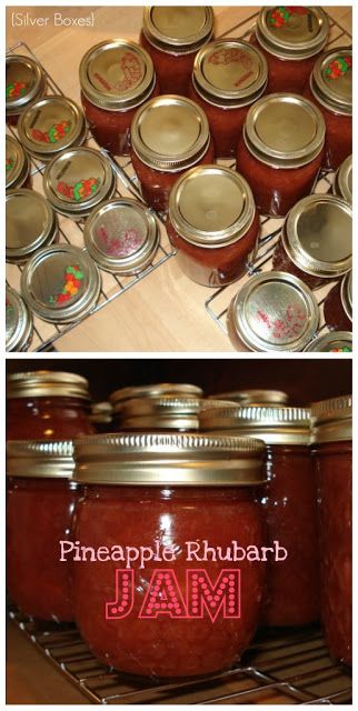 Silver Boxes: Pineapple Rhubarb Jam Rhubarb Pineapple Jam, Canning Preserves, Freezer Jams, Freeze Rhubarb, Jam Homemade, Rhubarb Jam Recipes, Canning Jams, Pineapple Jam, Canning Fruit