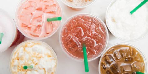 10 Off-Menu Starbucks Drinks Your Barista Is Secretly Drinking  - Delish.com Low Carb Starbucks Drinks, Low Carb Starbucks, Different Drinks, Healthy Starbucks Drinks, Secret Starbucks Drinks, Healthy Starbucks, Starbucks Drinks Recipes, Starbucks Secret Menu, Starbucks Drinks