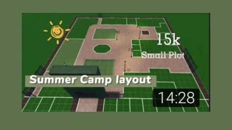 Camp Layout Bloxburg, Summer Camp Bloxburg Layout, Bloxburg Summer Camp Ideas, Bloxburg Campsite Ideas, Bloxburg Campsite Layout, Bloxburg Summer Camp Layout, Summer Camp Bloxburg, Bloxburg Summer Camp Decals, Camp Bloxburg