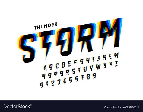 Electric Lettering Fonts, Lightning Font Alphabet, Thunder Lettering, Thunder Typography, Storm Logo Design, Lightning Font, Electronic Font, Electric Font, Storm Designs