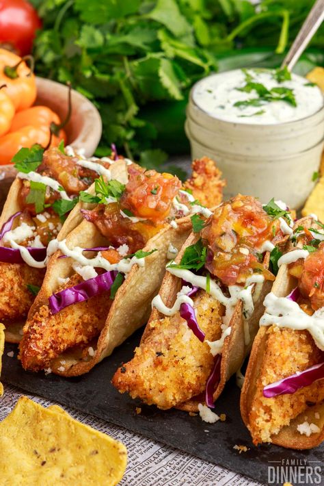 Air Fried Fish Tacos Recipe - Family Dinners Fish Taco Recipe Tilapia, Baja Fish Tacos Air Fryer, Easy Tilapia Fish Tacos, Fried Halibut Fish Tacos, Fried Tilapia Fish Tacos, Best Fish Taco Recipe, Tilapia Tacos, Taco Shell Recipe, Fried Fish Tacos