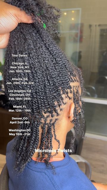 MaNeTaMeD™ Studio on Instagram: "Services: Microlocs Twists & Braids Traditional Loc Extensions Sew Ins Temporary Human Hair Twists There are only 2 spots left for Atlanta! Early booking is encouraged! Book your consultation today! Link in bio! #microlocsextensions #microlocsjourney #locextensionsatlanta #atlantaloctician #microlocsretie #microlocs #atlantamicrolocs #microlocsdc #houstonmicrolocs #locextensionsatl #atlmicrolocs #houstonloctician #microlocsmiami #locjourney #microlocsla #microlocschicago #microlocsnewyork #microlocsokc #microlocsdenver #microlocsnewjersey #microlocsatlanta #atlantamicrolocks #dcmicrolocs #microlocsdmv #microlocks #microlocslosangeles #microlocsbraids #interlocking #microlocstwists #microlocsbraids" Twists Braids, Micro Twists, Hair Twists, Micro Locs, Sister Locs, Loc Extensions, Short Locs Hairstyles, Sew Ins, Braids With Extensions