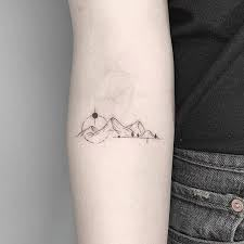 Linear Mountain Tattoo, Friendship Mountain Tattoos, Meaningful Mountain Tattoos, Delicate Mountain Tattoos For Women, 3 Peak Mountain Tattoo, Mother Daughter Mountain Tattoos, Camelback Mountain Tattoo, Elegant Mountain Tattoo, Mountain Music Tattoo