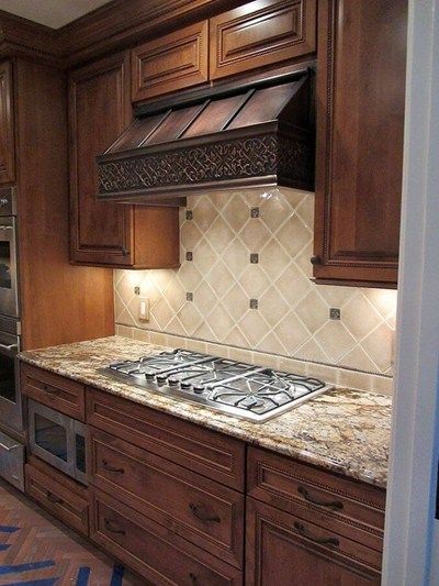 Mushroom Carpet, Microwave Hidden, Vent Hood Ideas, Copper Hood Vent, Copper Kitchen Hood, Kitchen Hood Vent, Range Hood Ideas, Trendy Farmhouse Kitchen, Hood Vents