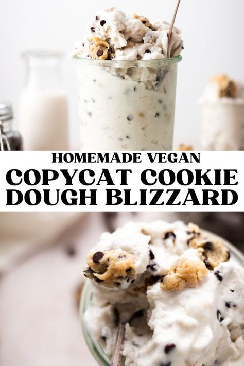 Homemade Blizzard, Cookie Dough Blizzard, Blizzard Recipe, Vegan Sweetened Condensed Milk, Gluten Free Vegan Recipes Desserts, Vegan Dessert Bars, Gluten Free Cookie Dough, Homemade Cookie Dough, Vegan Gluten Free Cookies