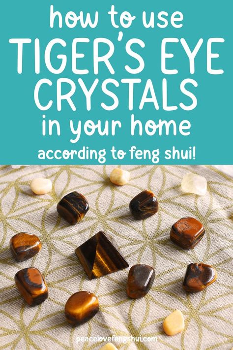 where to place tiger's eye crystals according to feng shui. feng shui tips for using tiger's eye crystals. tiger's eye crystal placement. Crystals For Wealth, Eye Crystals, Tiger's Eye Crystal, Feng Shui Crystals, Feng Shui Tips, Tiger Eye Crystal, Crystal Healing Stones, Crystal Meanings, Tiger Eye Stone