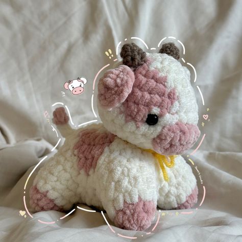 #CrochetStuffyPattern#AmigurumiCreation#HandmadePlushies#CrochetCuteness#StuffedToyDIY#CrochetCritters#YarnCrafts#SoftiePattern#StuffedAnimalLove#CrochetDesigns#CraftyStitching#AdorableCrochet#PlushiePatterns#CrochetGiftIdeas#WhimsicalCrochet#ToyMaking#CrochetMagic#FiberArtFun#CreativeCrochet#CuddlyCreations Pink Crochet Cow, Crochet Pink Cow, Cow Crochet Plushie, Sewing Plush, Cow Crochet, Knitting Hacks, Easy Crochet Animals, Crochet Plushie, Crochet Plushies