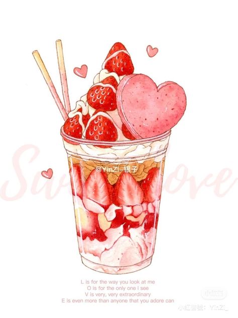 Desserts Drawing, Dessert Illustration, Ice Cream Art, Food Doodles, 귀여운 음식 그림, Foodie Art, Food Artwork, Food Illustration Art, Cute Food Drawings