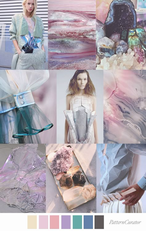 CRYSTAL CAVERNS by Pattern Curator (SS20) Cv Fashion Designer, Pattern Curator, Fashion Trending Moodboard, Fashion Trend Forecast, Trend Forecast, Fashion Design Inspiration, Color Trends Fashion, Fashion Themes, Fashion Portfolio