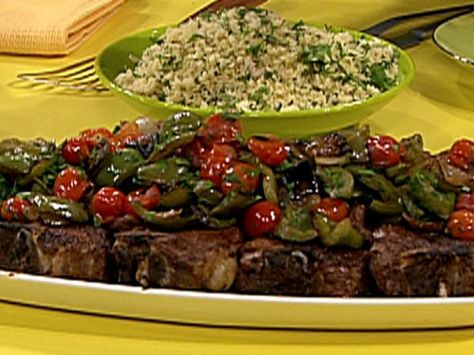 Mint Couscous, Sauteed Peppers And Onions, Lamb Loin Chops, Stew Beef, Spiced Lamb, Couscous Recipe, Sauteed Peppers, Couscous Recipes, Onion Recipes