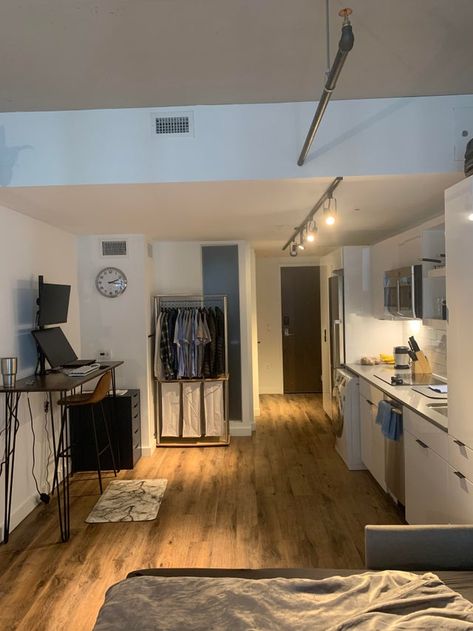 Minimalist Student Apartment, Small Apartment For Students, Studio Student Apartment, Studio Apartment Ideas Student, Apartment For Student, Student Studio Ideas, Student Studio Apartment Ideas, Washington Dc Apartment Interior, Studio Apartment Murphy Bed