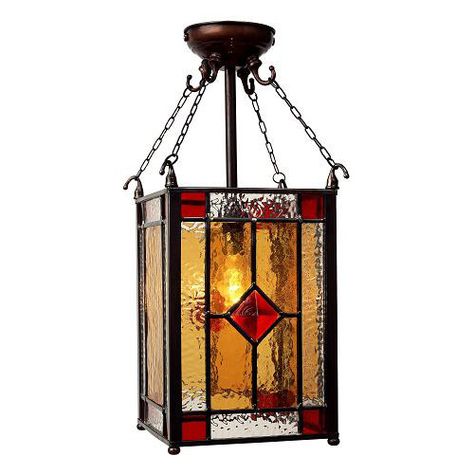 Foyer Pendant Stained Glass Light, Making Stained Glass, Red Jewel, Stained Glass Lamps, Foyer Pendant, Stained Glass Diy, Stained Glass Crafts, Glass Lantern, Glass Light