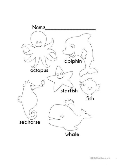 Animals Worksheets For Kids, Names Of Animals, Worksheets For Preschoolers, Kids Worksheet, Animal Activities For Kids, Printable Mazes, Kindergarten Phonics Worksheets, Sea Creatures Art, Animal Worksheets