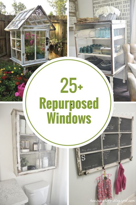 repurposed-windows Old Windows Repurposed Decor, Old Windows Repurposed, Windows Repurposed, Old Window Decor, Repurposed Window, Old Window Projects, Reclaimed Windows, Recycled Door, Old Window Frames