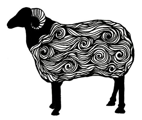 Sloe Gin Fizz, Black Sheep Tattoo, Sheep Craft, Sheep Logo, Sheep Tattoo, Sheep Drawing, Animals With Horns, Happy Monday Morning, Sheep Illustration