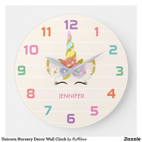 Unicorn Nursery Decor Wall Clock Unicorn Nursery Ideas, Unicorn Clock, Unicorn Things, Nursery Clock, Unicorn Room, Unicorn Bedroom, Babies Nursery, Unicorn Nursery, Nursery Decor Wall