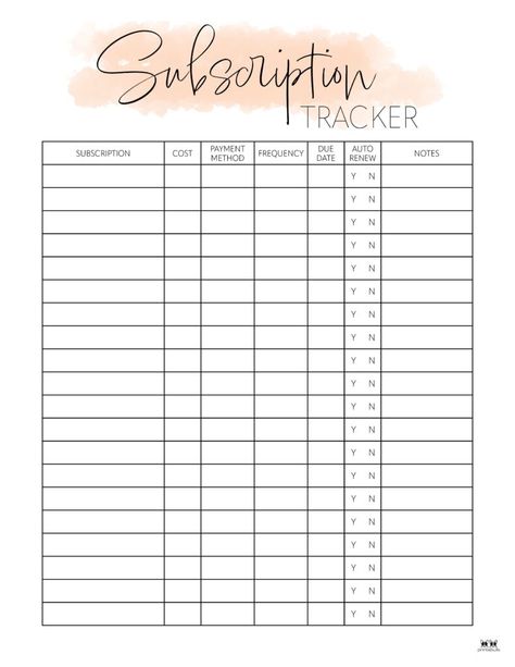 Easily track all of your subscriptions with these printable subscription trackers. All trackers can be printed from home and are 100% FREE. Wellness Tracker Printable Free, Free Subscription Tracker, Subscription Tracker Printable Free, Free Bill Tracker Printable, Mom Binder, Life Binder Printables, Habit Tracker Printable Monthly, Binder Printables Free, Subscription Tracker