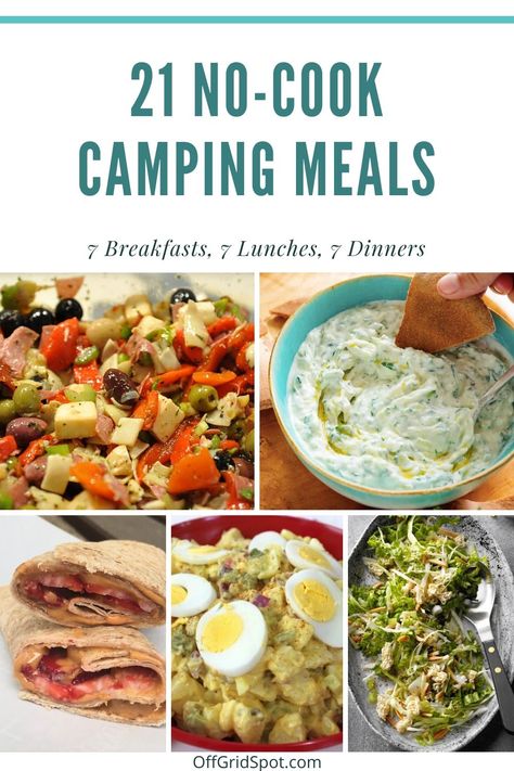 No Cooking Camping Meals, Boondocking Meals, No Cook Camping Meals, Camping Lunch Ideas, Lunch Ideas Easy, Nutritious Eating, Campfire Meals, Camp Meals, Camping Lunch