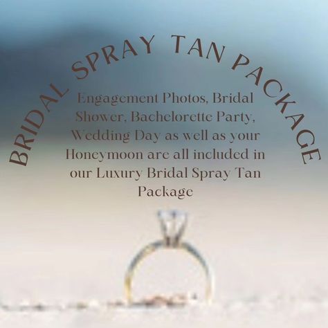 OH MY GOSH your getting married!! First off CONGRATULATIONS I am so happy for you🍾 At A Dash Of Beauty I want to help you feel and look your best not only for your wedding day but for all of the events leading up to your special day, starting with your engagement Photos. I have put this package together with all the details involved. This includes you Engagement Photos, Bridal Shower, Bachelorette Party, Your Special Day as well as your Honey Moon. (Your spray tans don't have to be used for... Bridal Spray Tan Packages, Bridal Spray Tan, Tanning Room, Spray Tan Business, Honey Moon, Spray Tan, I Am So Happy, Luxury Bridal, Spray Tanning