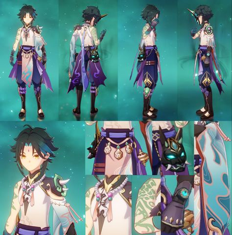 Xiao Genshin Impact Reference, Xiao In Game, Genshin Impact Reference, Genshin Reference, Xiao Cosplay, Xiao Genshin Impact, Character Reference Sheet, Xiao Genshin, Genshin Impact Characters