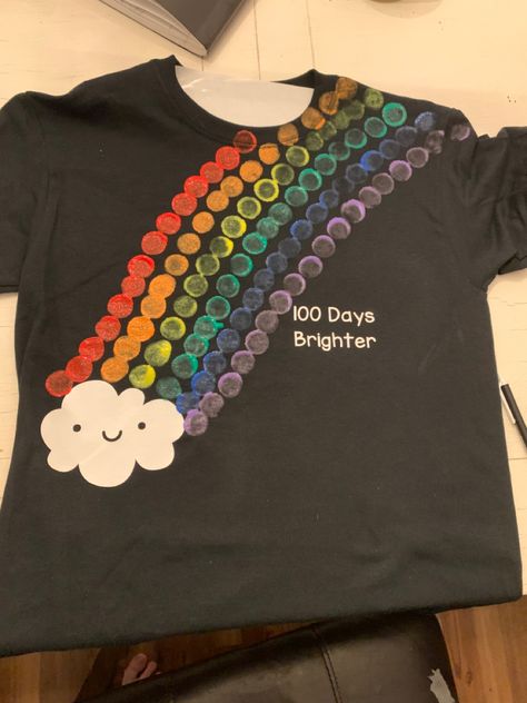 100 Days Rainbow Shirt, 100th Day Of School Shirts For Girls Diy, Diy 100th Day Of School Shirts, 100tg Day Of School Ideas, 100th Day Tshirt Ideas, Notes Psychology, Aesthetic School Notes, 100th Day Of School Shirts, 100 Days Of School Project Kindergartens