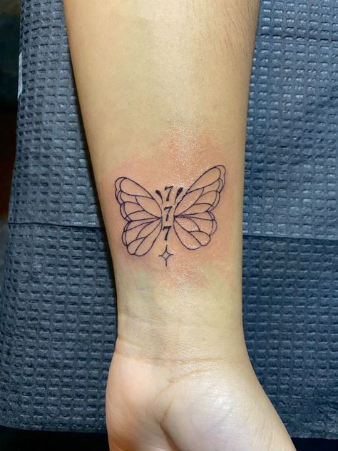 Butterfly 333 Tattoo, 555 Tattoo, Tattoo Butterfly, Butterfly Tattoo, Tattoos, Quick Saves