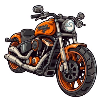 Motor Png, Harley Davidson Design, Harley Davidson Stickers, Orange Motorcycle, Motorcycle Clipart, Orange Clipart, Art Moto, Cat Scrapbook, Motor Harley Davidson