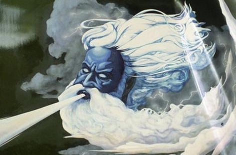 God Of Wind, Old Man Winter, Holly King, Goddess Names, Mythical Monsters, Deep Freeze, Odin God, Weird Images, Winter Art