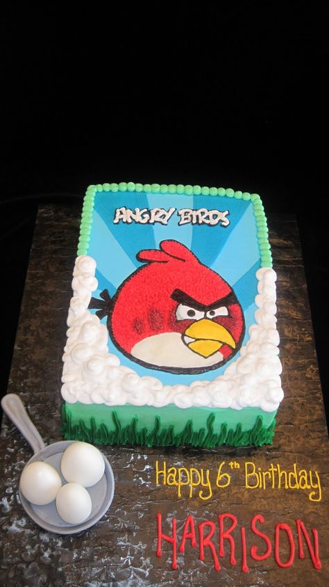 i crave cake: Angry Birds Angry Birds Birthday Cake, Angry Birds Birthday, Bird Birthday Parties, Birds Cake, Angry Birds Cake, Angry Birds Party, Happy 6th Birthday, Bird Cakes, Bird Birthday