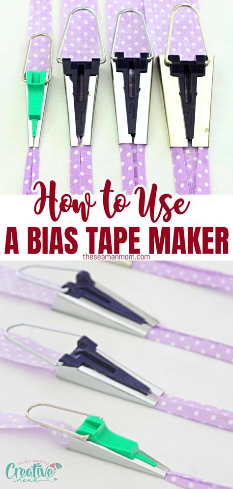 Bias Tape Diy, Bias Tape Tutorial, Binding Quilt, Sewing Bias Tape, Free Bag Patterns, Make Bias Tape, Free Sewing Projects, Beginner Quilting, Bias Tape Maker