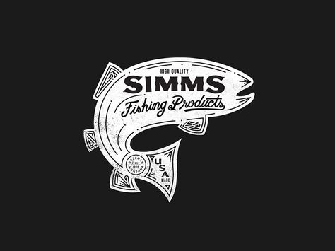 Fishing Logos, Simms Fishing, Market Logo, Fishing Graphic, Fishing Design, Proposal Design, Catch Of The Day, Walking Tall, Golden Fish