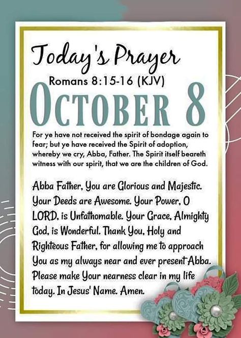 October 8 Blessings, October 8 Bible Verse, October Scripture, October Prayer, October Blessings, Servants Heart, October Quotes, 10 October, Abba Father