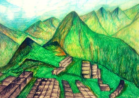 Machu Pichu Machu Pichu School Project, Outline Drawings, Machu Picchu, Latin America, School Projects, Art Education, Anime Love, Art Lessons, Spiderman