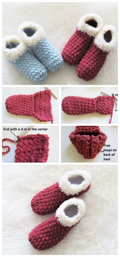 1.5 Hour Crochet Slippers for Beginners - Crochet Kingdom Crochet Slippers For Beginners, Crochet Projects Slippers, One Hour Crochet Slippers Free Pattern, One Hour Crochet, Easy Crochet Slippers For Beginners, Crochet Sleepers, 1 Hour Crochet Projects For Beginners, One Hour Crochet Slippers, Crochet Socks Free Pattern For Beginners